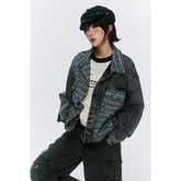 Unisex Jacket Spring and Autumn Denim Jacket Men and Women Loose Overalls